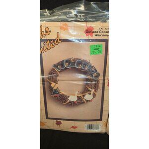 New Old Stock Girl and Geese Welcome Country Wreath Craft Kits Cottage Core